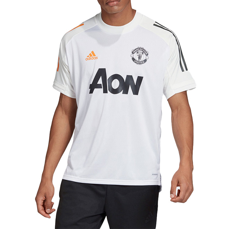 adidas MUFC TR JSY Manchester United Soccer/Football Sports Short Sleeve Jersey White FR3657