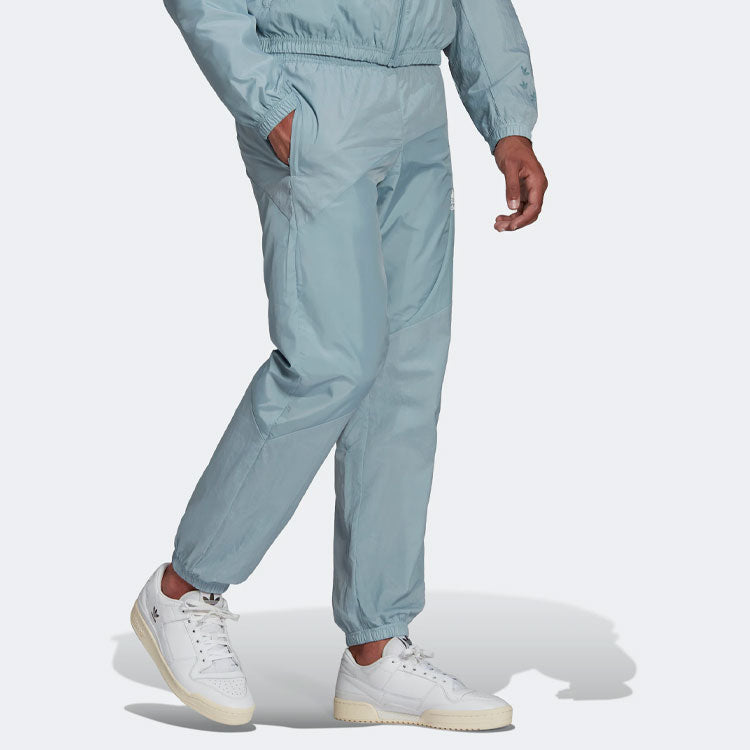 Men's adidas originals Casual Splicing Solid Color Sports Pants/Trousers/Joggers Cyan HC4513