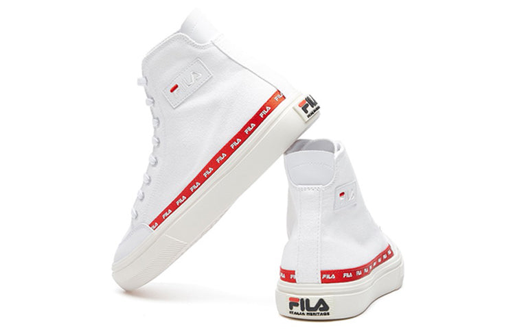 (WMNS) FILA Strada High-Top Canvas Shoe White/Red F12W034412FWT