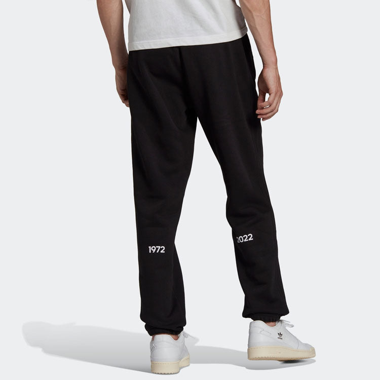 Men's adidas originals Solid Color Printing Sports Pants/Trousers/Joggers Black HC7132