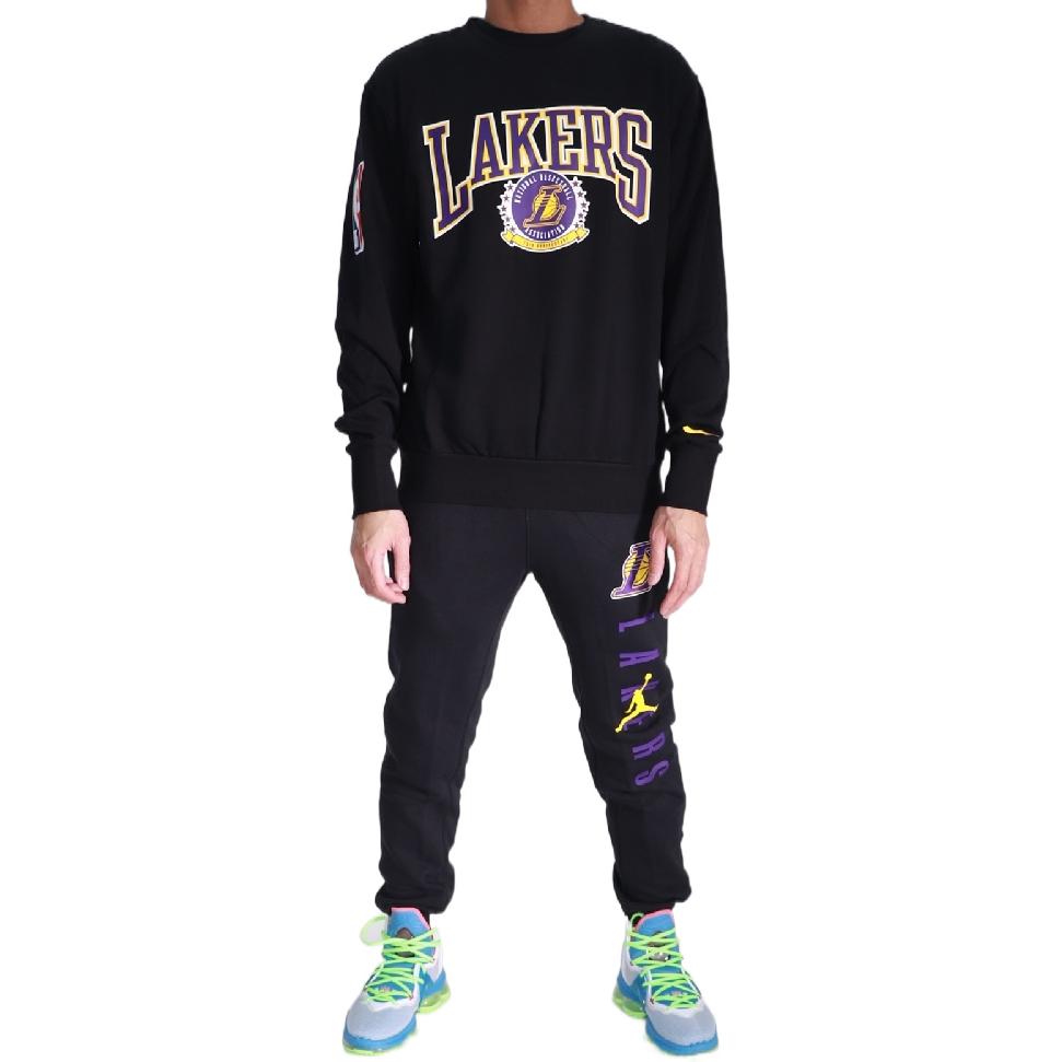 Men's Nike Los Angeles Lakers Fleece Lined Stay Warm Pullover Round Neck Sports Black DN4905-010