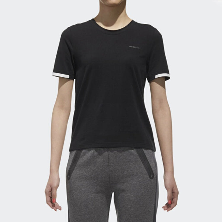 (WMNS) adidas neo CS CONT TEE 3 Short Sleeve Tops Black DN7394