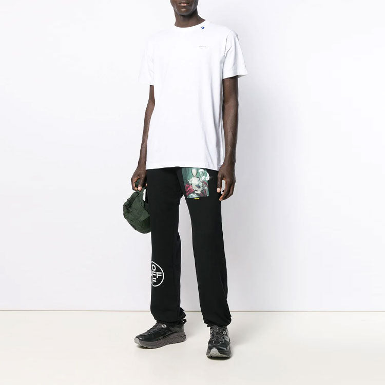 Off-White Crew Neck Pullovers Street Style Cotton Short Sleeves OMAA027E191850030191