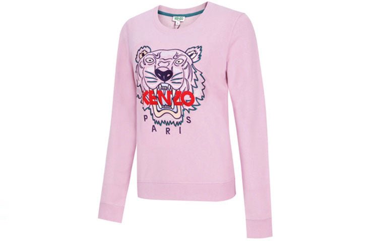 (WMNS) KENZO SS21 Classic Tiger Head Printing Long Sleeves Light Pink Hoodie F862SW7054XA-33