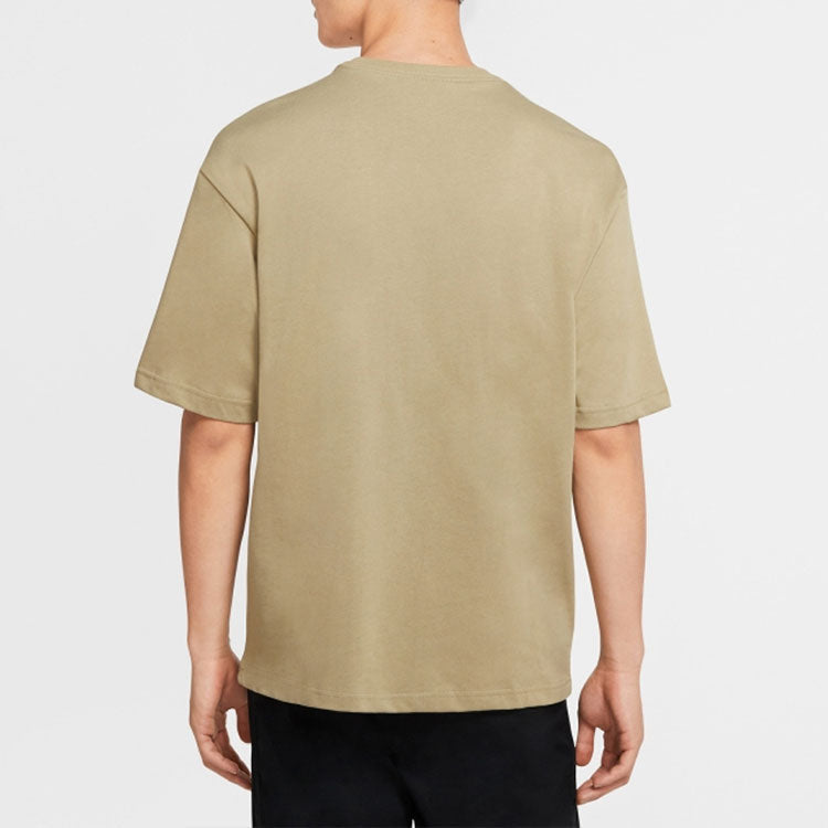 Air Jordan Remastered Logo Embroidered Round Neck Short Sleeve Olive Green CJ6218-225