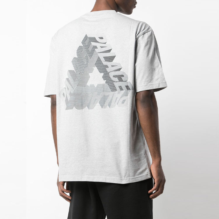 Men's PALACE Logo Alphabet Printing Loose Gray T-Shirt P13TS002