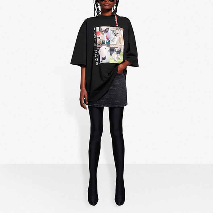 Balenciaga SS21 I Love Dogs Tee Black 641532TJVH11000