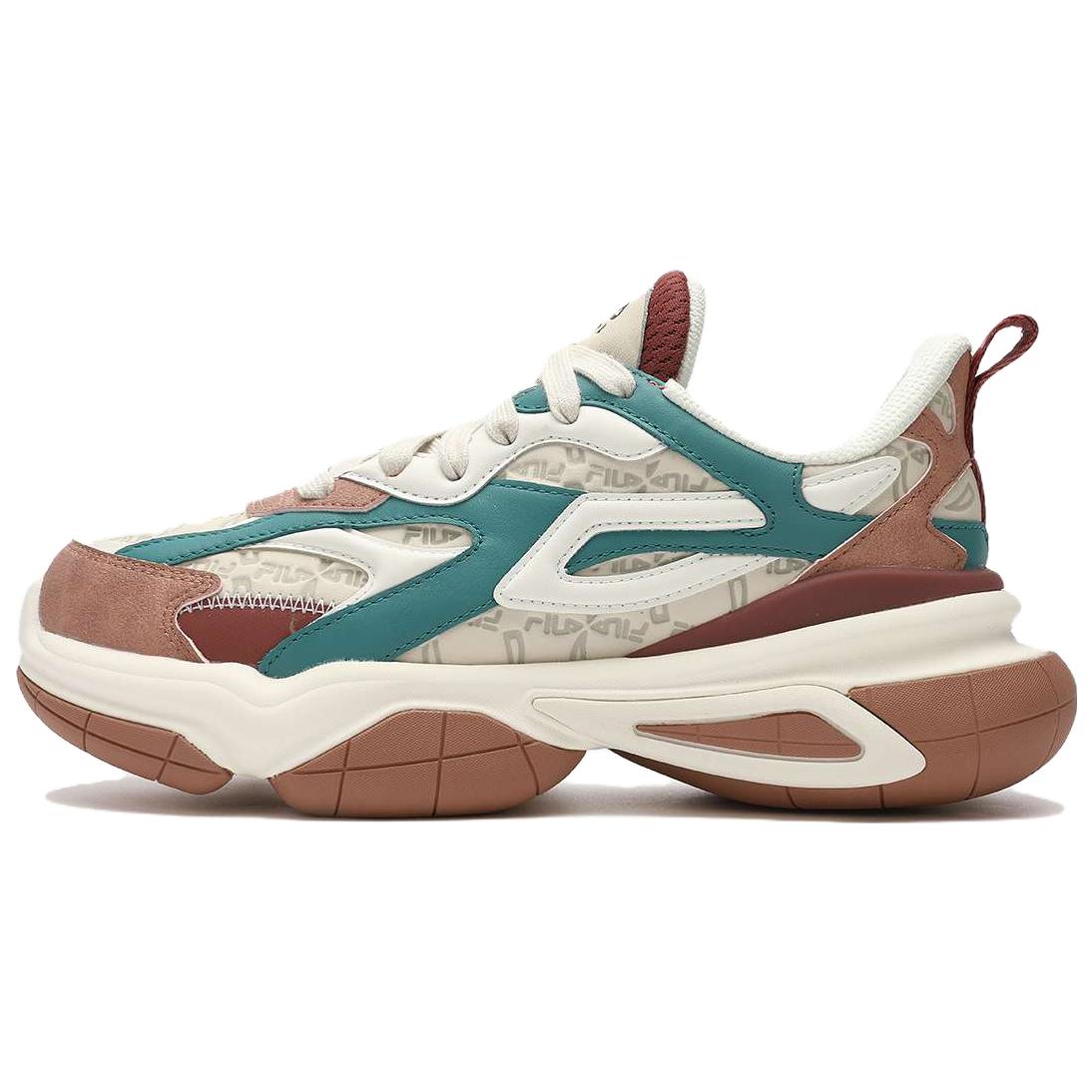 (WMNS) FILA Daddy Shoes 'White Brown Green' F12W343103FWC