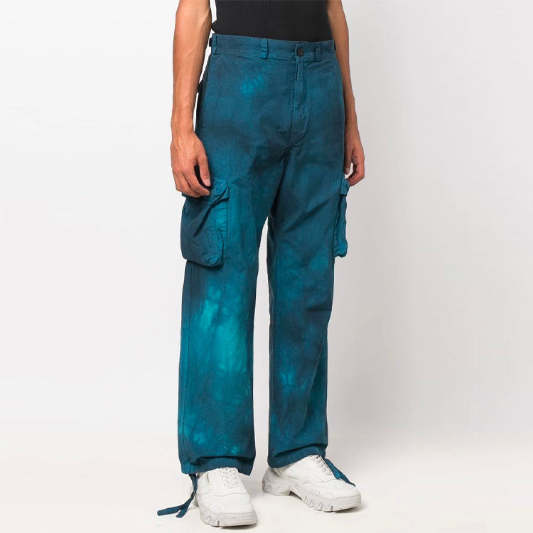Men's Off-White SS22 Tie Dye Cargo Casual Long Pants/Trousers Blue OMCF032S22FAB0014300