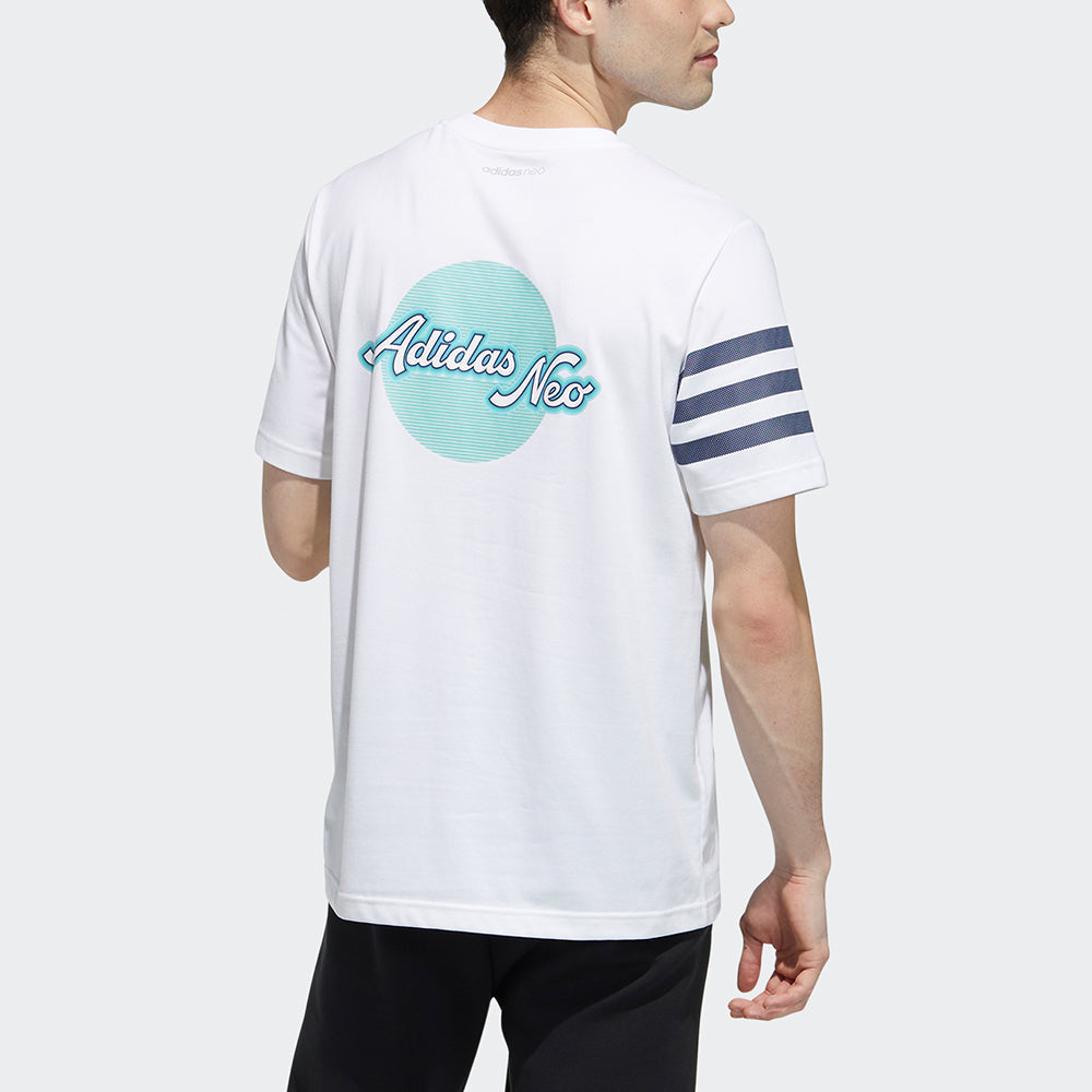 adidas neo Casual Sports Round Neck Short Sleeve White GP5703