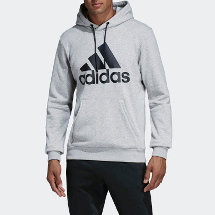 adidas Classical logo Hooded Fleece Men Grey DT9947