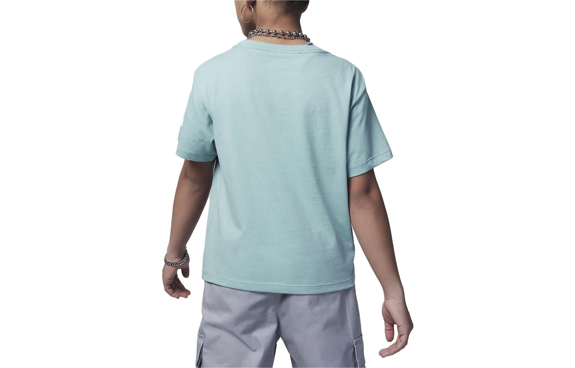 (GS) Air Jordan Post Up Boxy T-Shirt 'Teal' 45C657-572