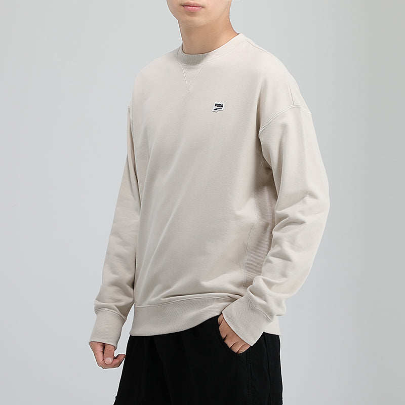 PUMA Athleisure Casual Sports Round Neck Creamy White 599173-85