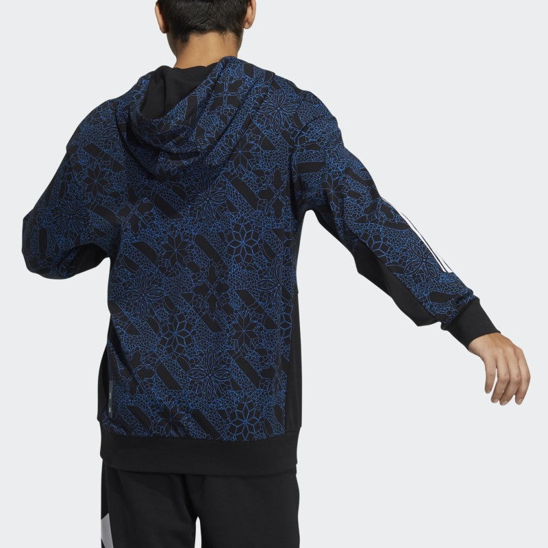 Men's adidas Full Print Sports Pullover Navy Blue HE2914