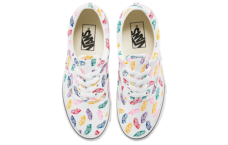 Vans Unisex Era Low-Top Printing Sneakers White Multi-Color VN0A54F19M5