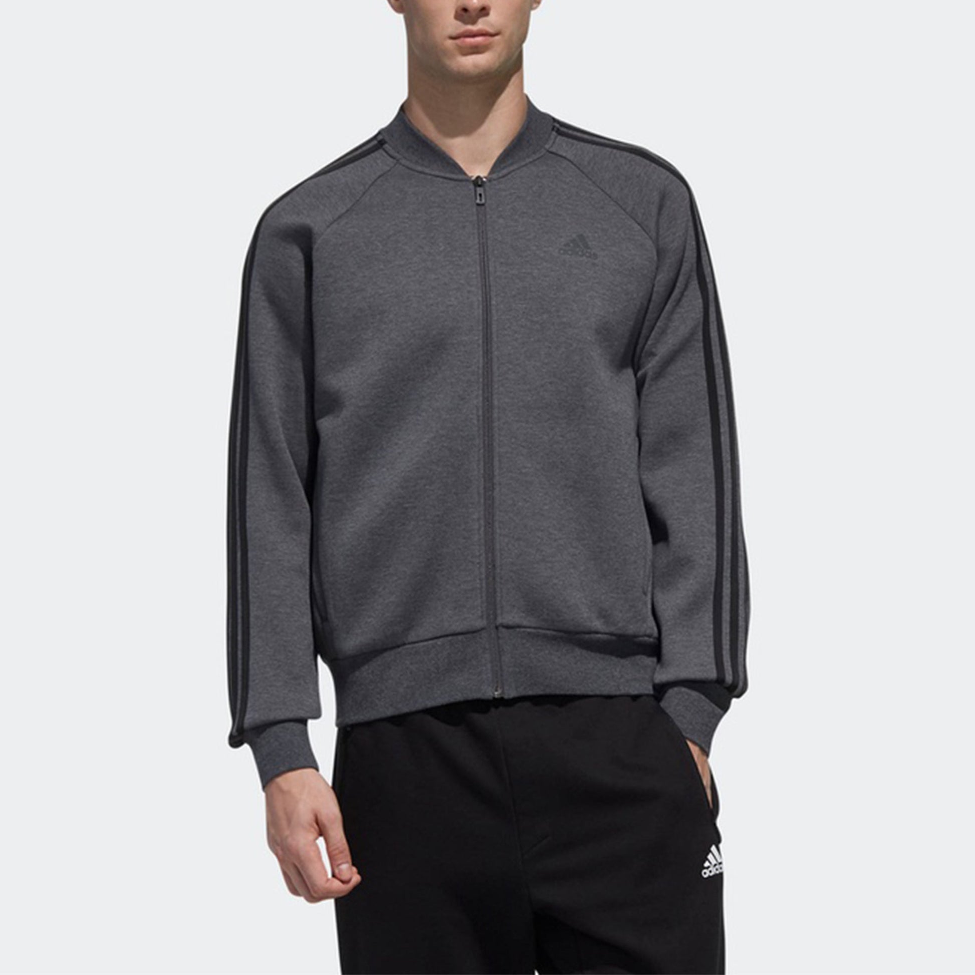adidas Zipper Casual Sports Jacket Gray DW4658