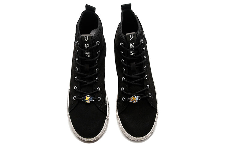 ANTA x SNOOPY High Top Canvas Shoes 'Black White' 912138604-2