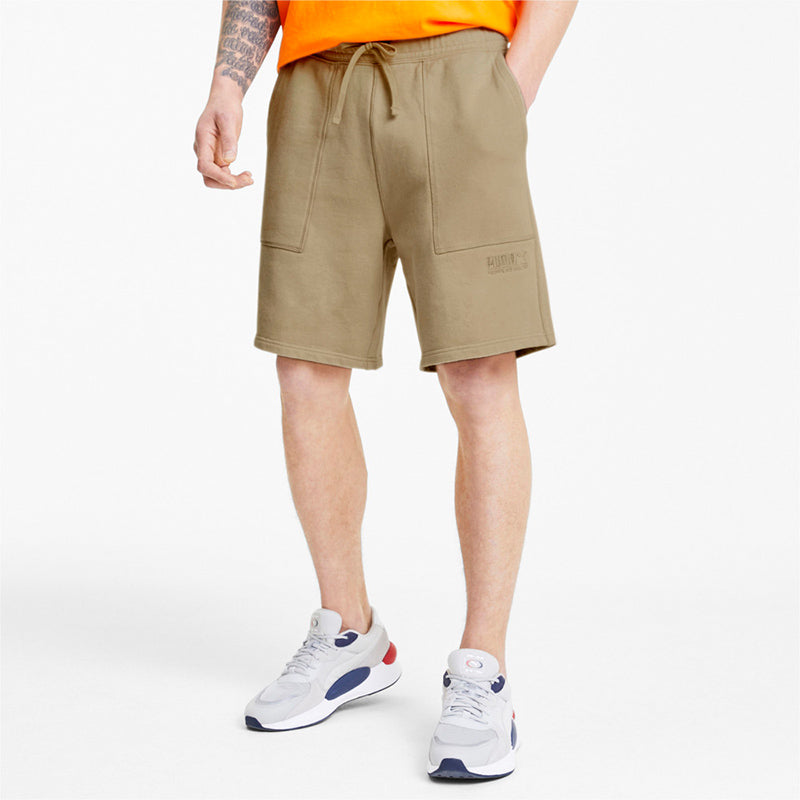 PUMA Solid Color Drawstring Casual Shorts Pebble Pattern 598524-69