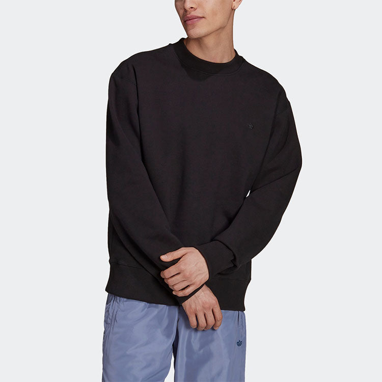 Men's adidas C Crew Casual Breathable Round Neck Sports Pullover Black H09179
