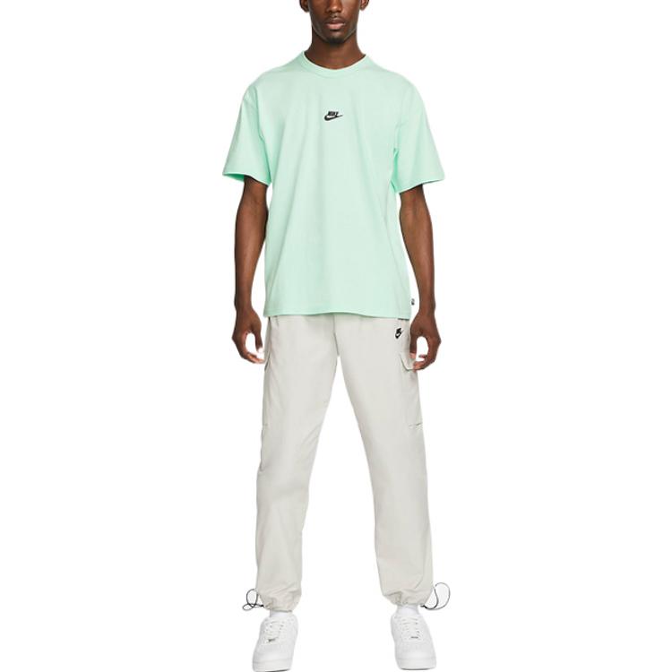 Men's Nike FW22 Solid Color Logo Embroidered Short Sleeve Green T-Shirt DO7393-379
