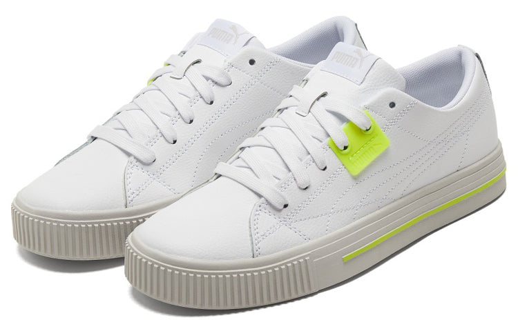 PUMA Ever Low Top Casual Skate Shoes White Yellow Unisex 'White Yellow Gray' 383029-04