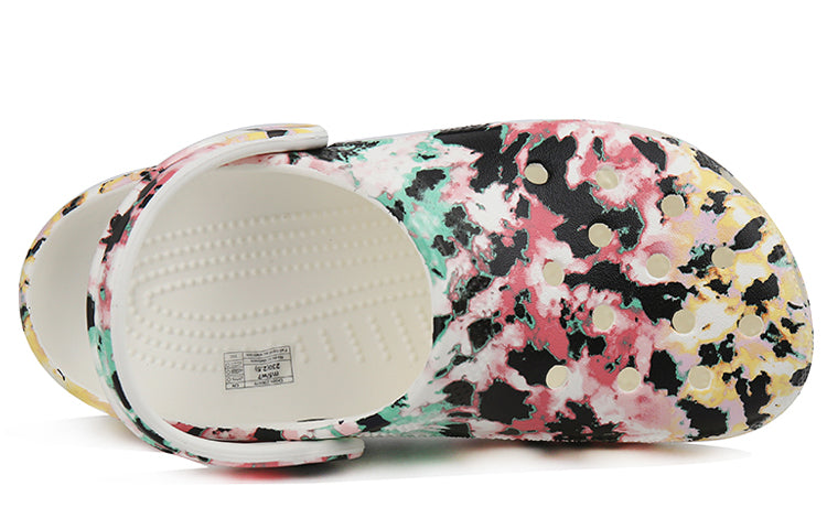 Crocs Classic Pattern Shoe Multi-Color Splicing Unisex 'Black Pink Green' 206479-928