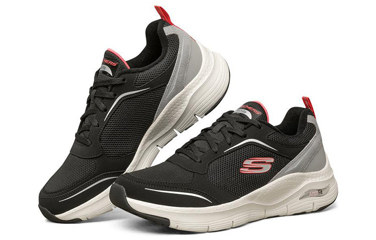 (WMNS) Skechers Arch Fit Low-Top Black/Grey 149413-BKCL