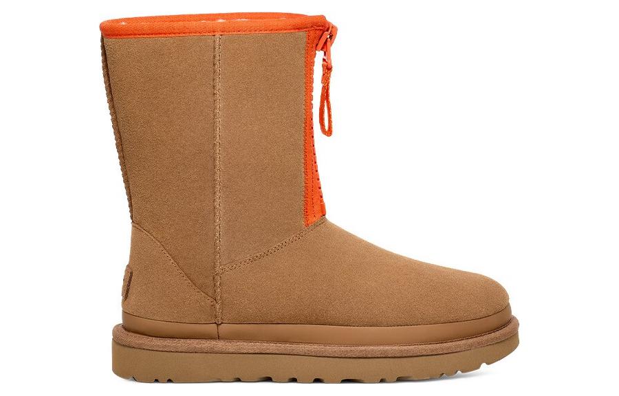 (WMNS) UGG Classic Short Zipper Tape Logo Boot 'Chestnut' 1144035-CHE