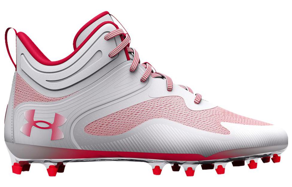 Under Armour Command MC Mid Lacrosse Cleats 'White Red' 3025639-101