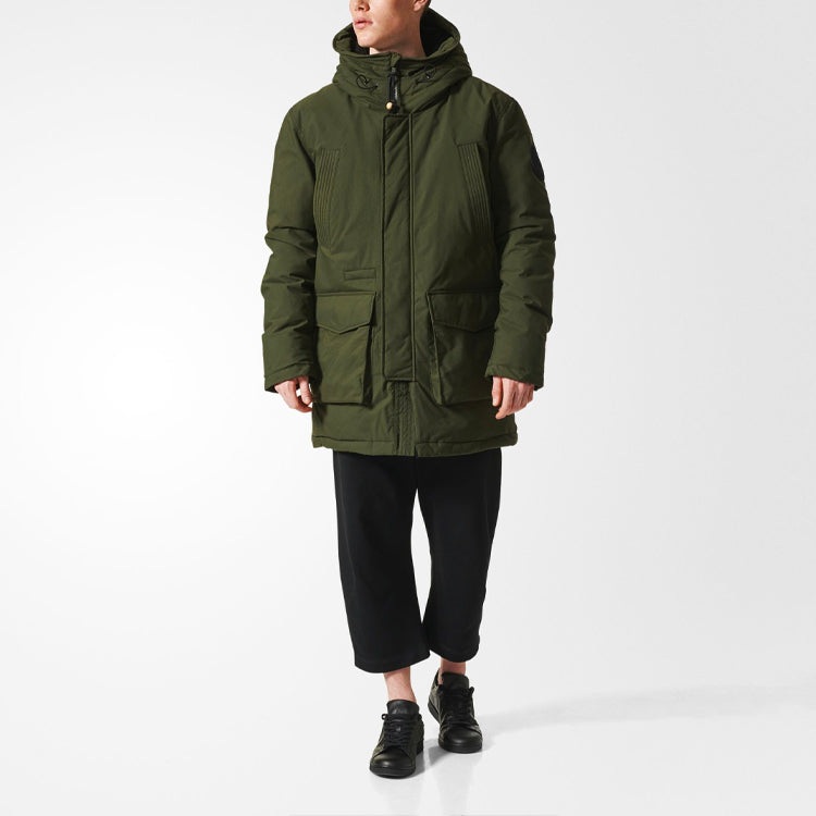 adidas originals Thicken Stay Warm hooded down Jacket Green BQ5265