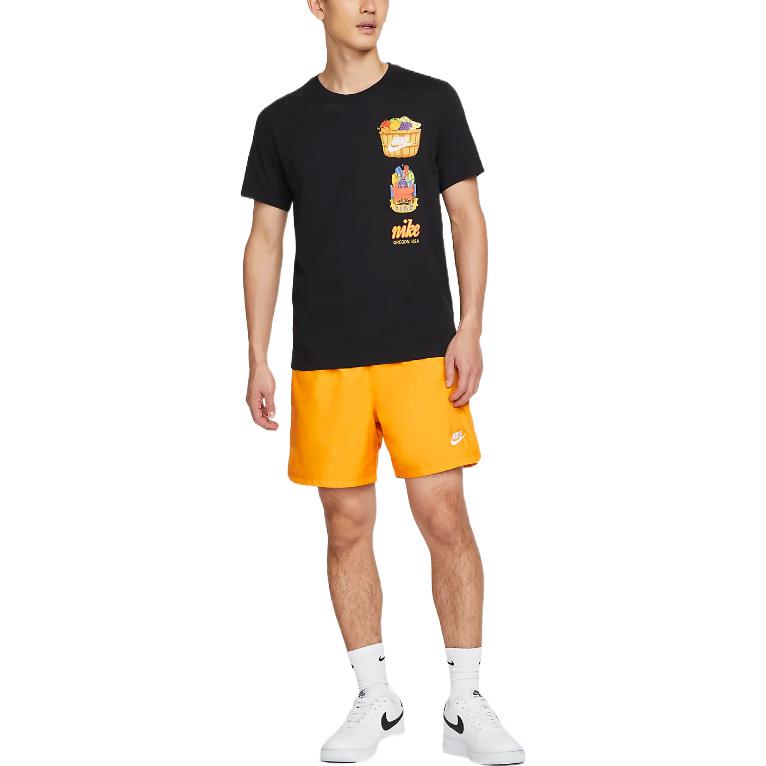 Men's Nike Cartoon Printing Logo Short Sleeve Black T-Shirt DQ1050-010