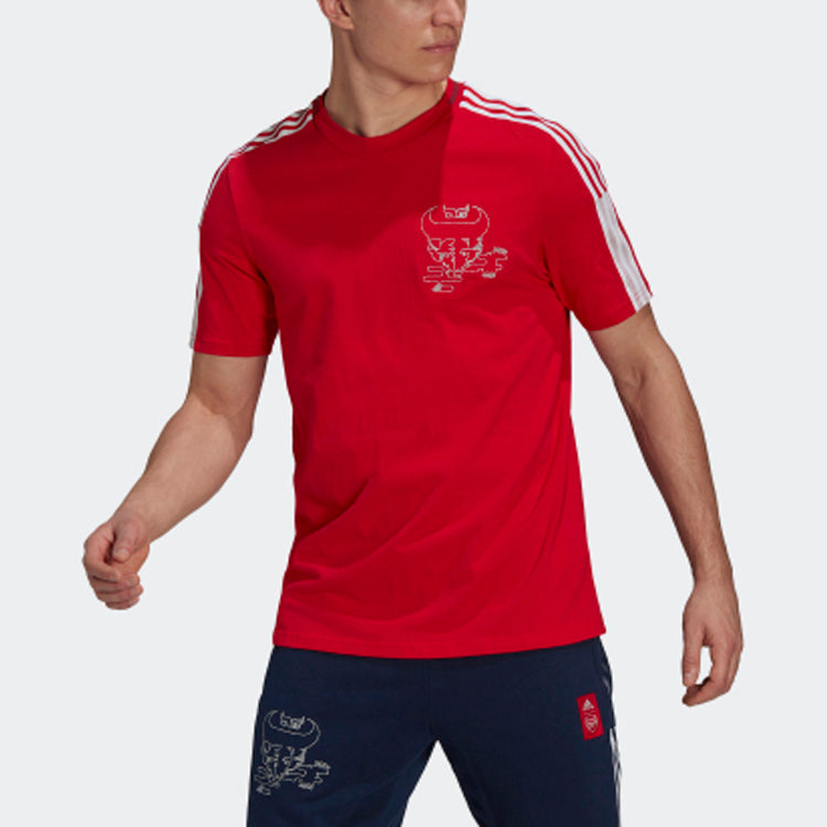 adidas Afc Cny Tee Series Arsenal Soccer/Football Sports Printing Round Neck Short Sleeve Red GK9399