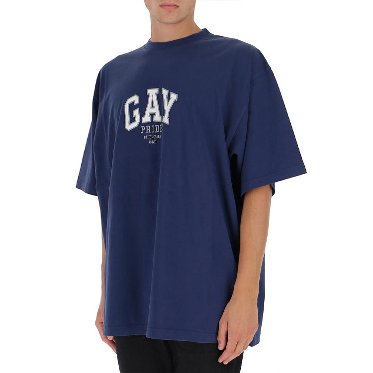 Balenciaga Pride T-Shirt Boxy Fit 'Navy' 651795TLV938561