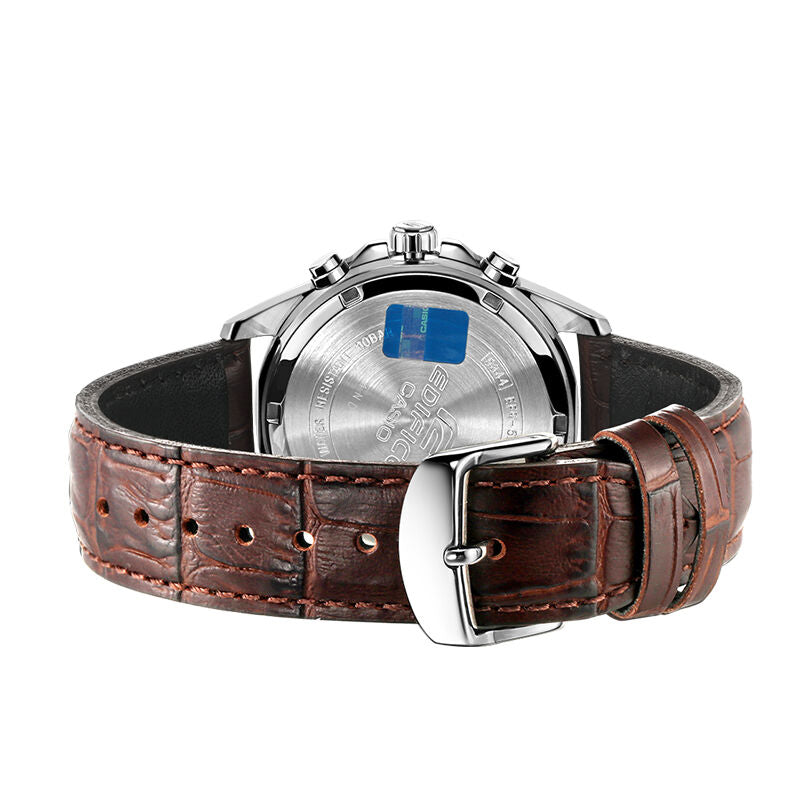 CASIO EDIFICE Series Leisure Fashion Men s Brown StrapSilver Dial Mens BrownSilver Analog EFR-527L-7AV