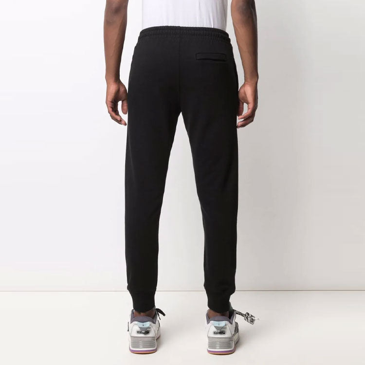 Men's Off-White SS21 Solid Color logo Sports Pants/Trousers/Joggers Black OMCH035F21FLE0011001