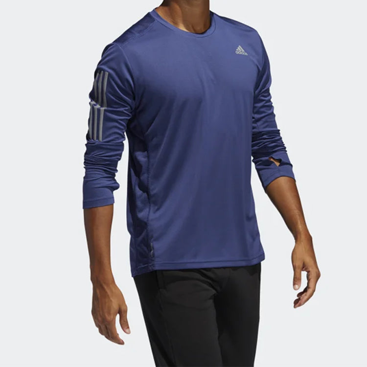 adidas Reflective Sports Round Neck Long Sleeves Blue FL6959