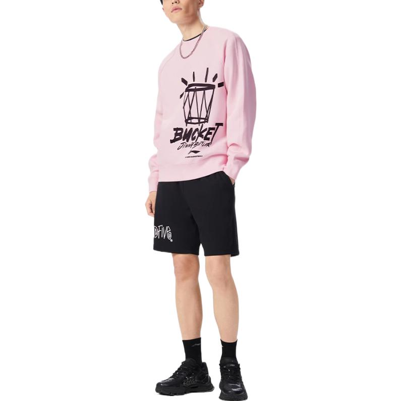 Li-Ning Sports Basketball Series Alphabet Printing Pullover 'Pink Black' AWDS101-2