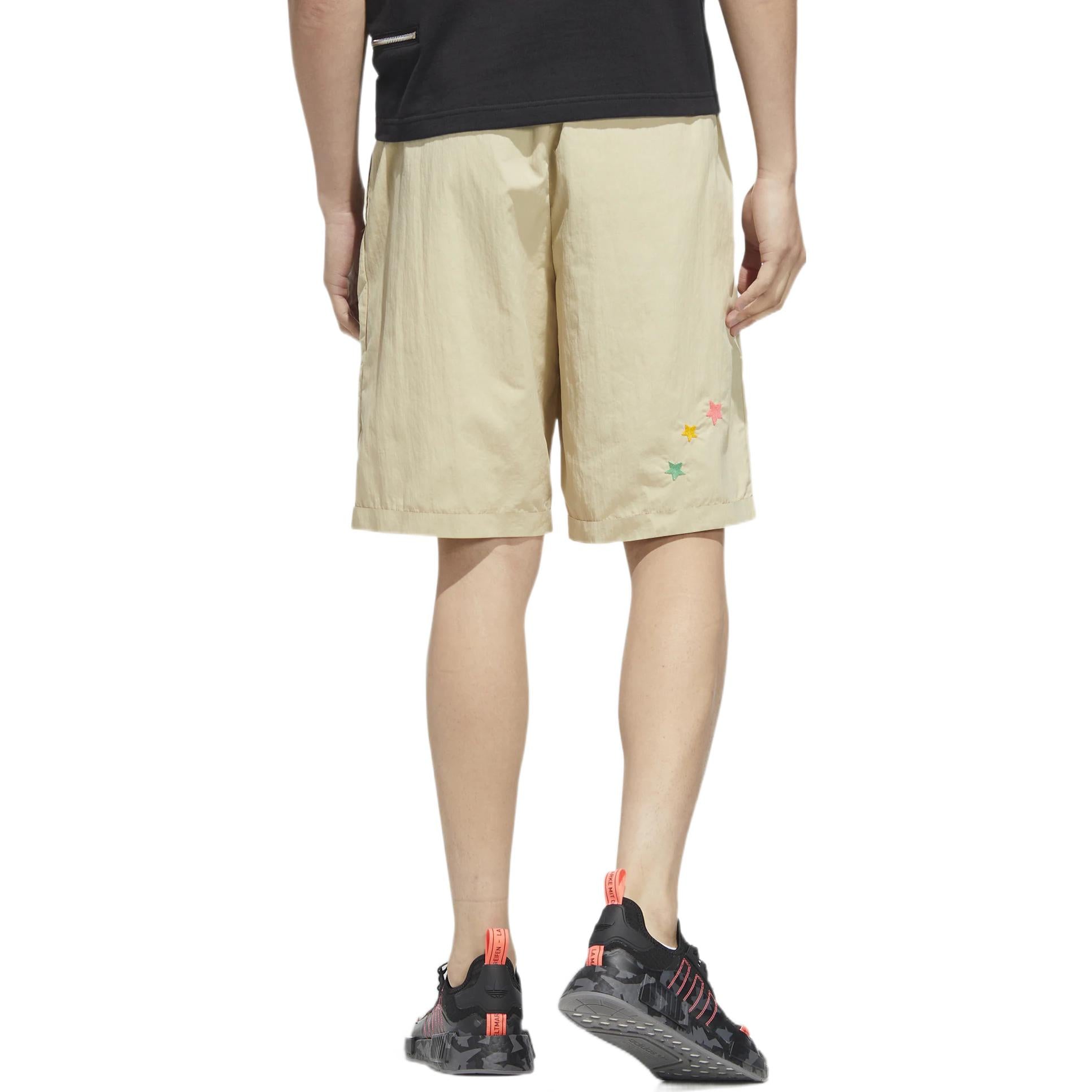 Men's adidas originals Y2K Shorts 2 Solid Color Logo Pattern Straight Sports Khaki HM8038