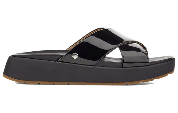 (WMNS) UGG Emily Patent Leather Black Slippers 1107896-BLK
