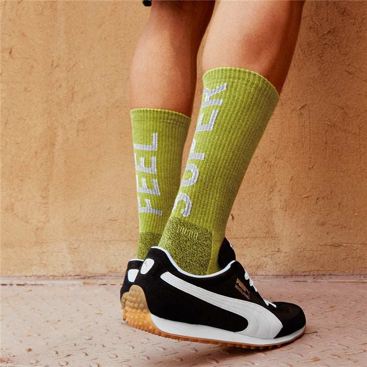 PUMA Fleece Lined Long Sock 3 Pair 'Green' 100002546-004