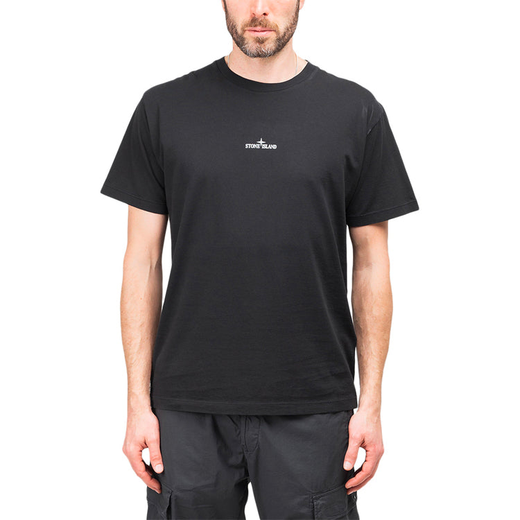 Men's STONE ISLAND SS21 Printing Round Neck Short Sleeve Black 74152NS85-V0029