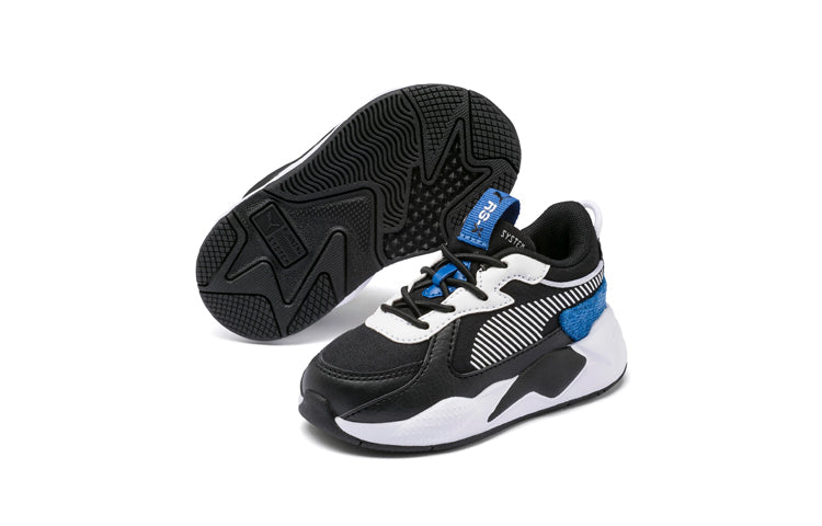 (TD) PUMA RS-X Collegiate Running Shoes Black/Blue 371628-01