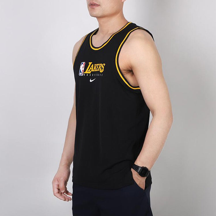 Nike NBA DRI-FIT Los Angeles Lakers Sports Basketball Jersey/Vest Black BQ9344-010