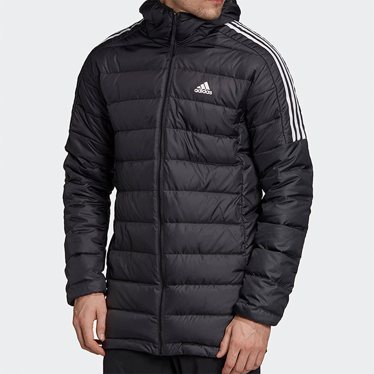 adidas Logo Print Casual Cap Sports Down Jacket Men's Black GH4604