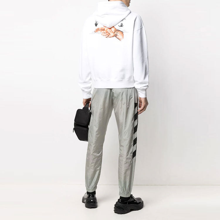 Off-White Men's SS21 Pascal Painting Logo Sweatshirt White OMBB037R21FLE0070131