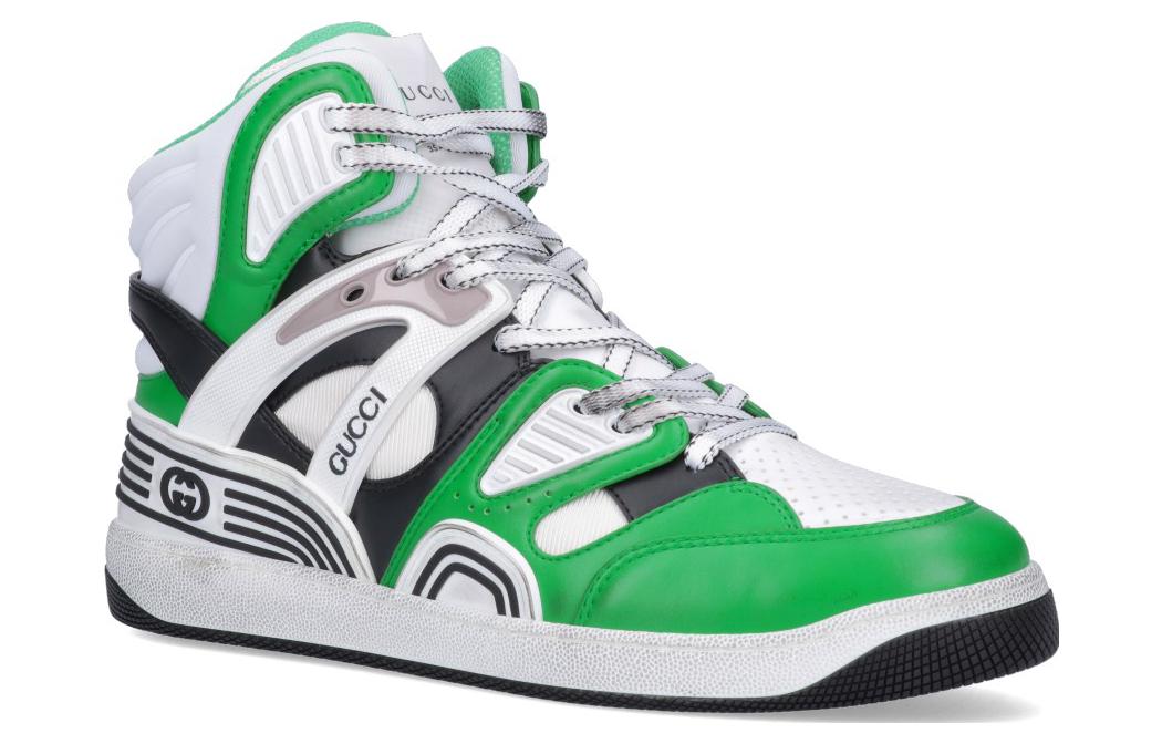 Gucci Basket High 'Black White Green' 661301-2SH90-3760