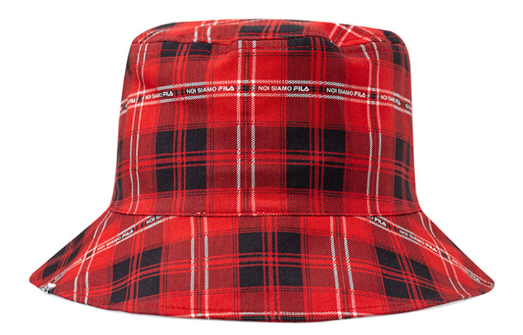 FILA Plaid Red Fisherman's Hat T13U031209F
