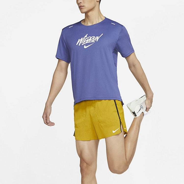 Nike Sports Running Casual Round Neck Short Sleeve Purple Gray Purplegray DA1169-510