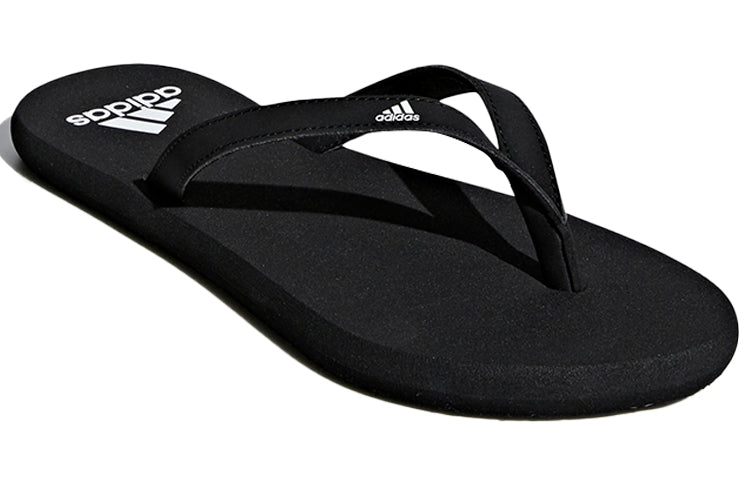 (WMNS) adidas Eezay Flip-Flops Stylish Black Slippers F35035