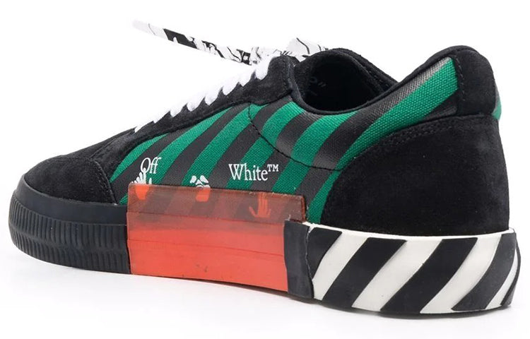 Off-White Low Vulcanised Low-Top Sneakers Black/Green OMIA085F21LEA0041025